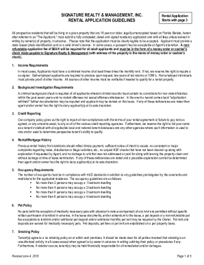 Signature Realty Rental Application