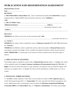 Publication and Dissemination Agreement