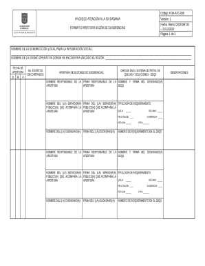Formato Apertura Buzón de Sugerencias
