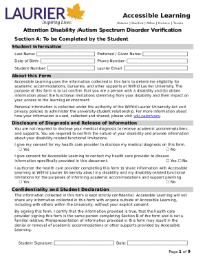 Attention/ASD Disability Verification Form
