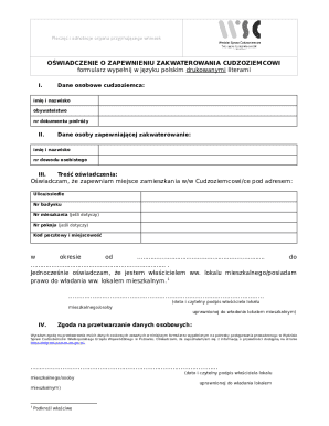 Poland Accommodation Guarantee Form