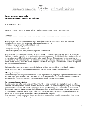 Medical Consent Form for Nose Surgery