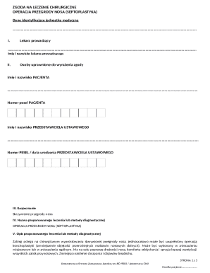 Medical Consent Form for Septoplasty