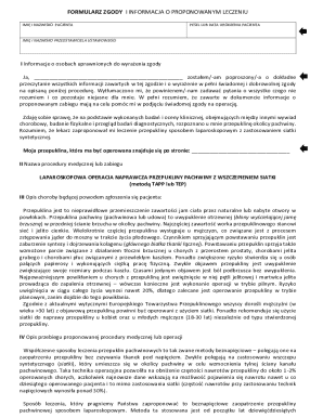Medical Consent Form for Hernia Repair