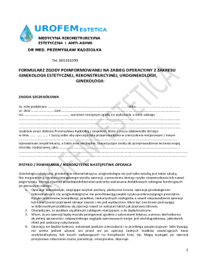 Polish Informed Consent Form for Gynecological Surgery