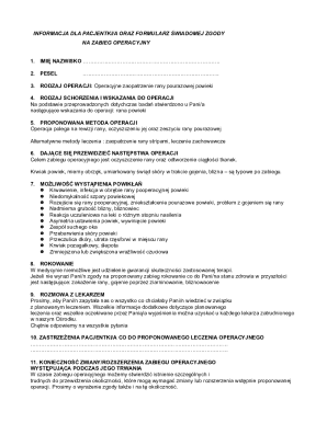 Medical Consent Form for Eye Surgery