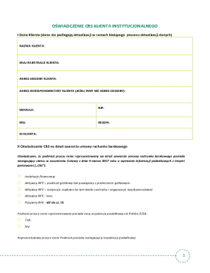 Polish CRS Client Declaration Form