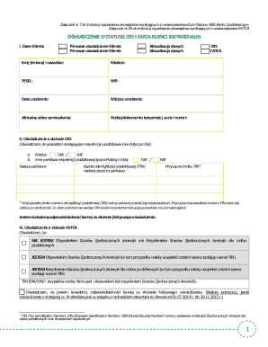 CRS and FATCA Status Declaration