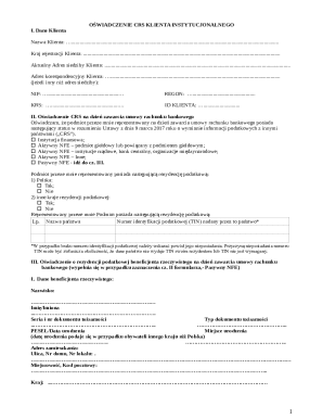 Polish CRS Client Declaration Form