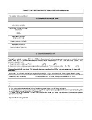 Polish Tax Residency Declaration Form