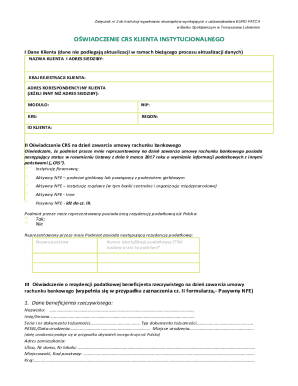 EURO FATCA CRS Client Declaration Form