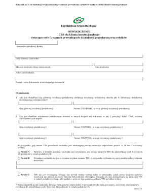 CRS Tax Residency Declaration for Business Clients