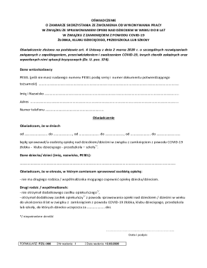 Polish Childcare Leave Declaration Form