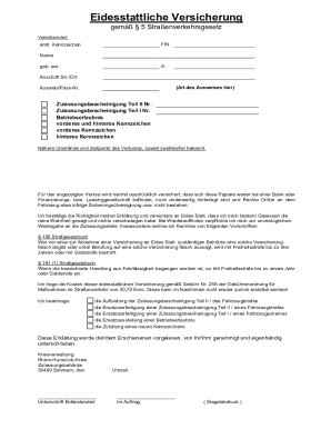 German Vehicle Registration Affidavit