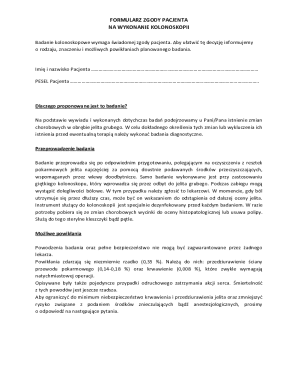 Patient Consent Form for Colonoscopy