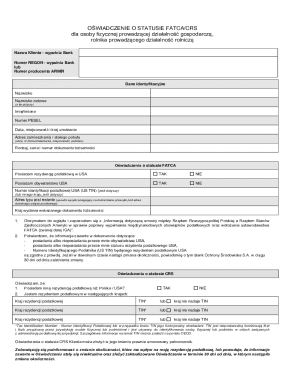 FATCA/CRS Status Declaration for Individuals