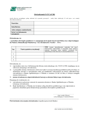 FATCA/CRS Tax Declaration Form