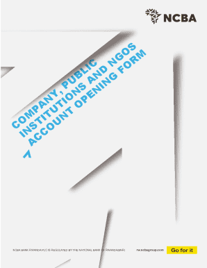 NCBA Bank Rwanda Account Opening Form