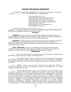 Master Purchasing Agreement