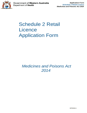 Schedule 2 Retail Licence Application Form