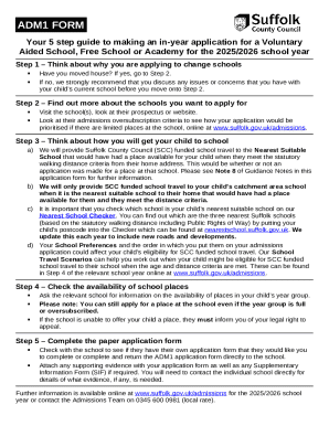 ADM1 In-Year School Application Form