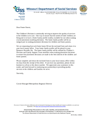 Foster Family Profile Form