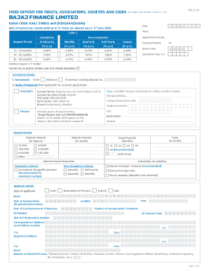 Bajaj Finance Fixed Deposit Application Form