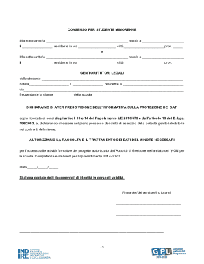 Minor Student Consent Form