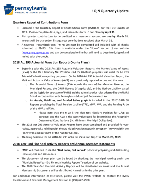 Quarterly Report of Contributions Form