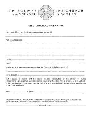 Electoral Roll Application Form