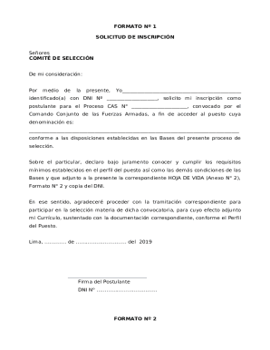Peru Military Job Application Form