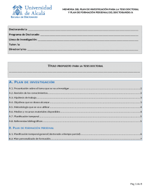 Doctoral Thesis Research Plan Form