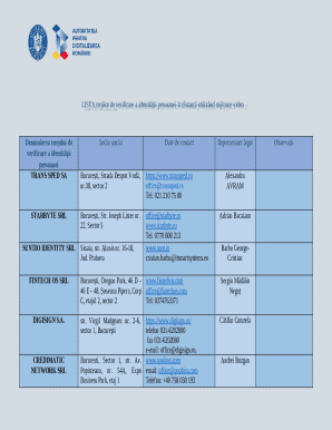 Romania Identity Verification Service Providers List