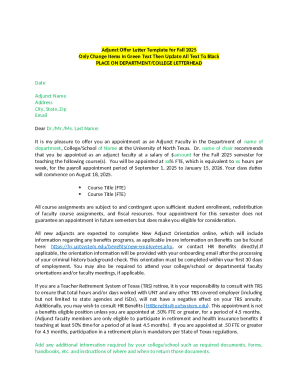 Adjunct Offer Letter Template