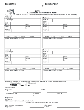 Background History Check Form