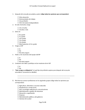 ID Transition Forward Paper Application