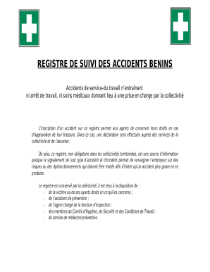 Accident Register for Minor Workplace Incidents