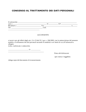 Consent to Personal Data Processing