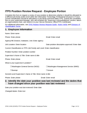 ITPS Position Review Request Form