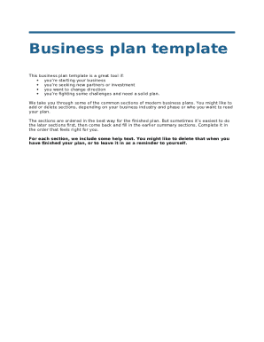 Business Plan Template
