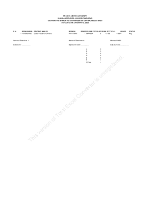 Nnamdi Azikiwe University Result Sheet