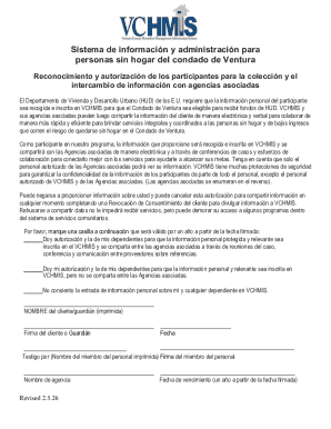 Ventura County Homeless Management Information System Authorization Form