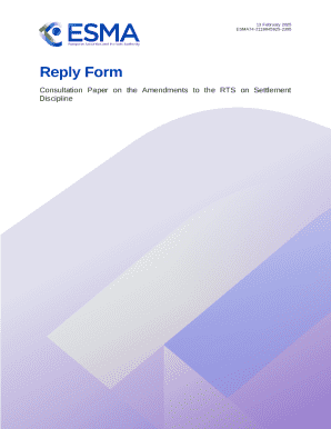 ESMA Consultation Reply Form
