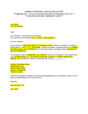 Sample Personal Invitation Letter