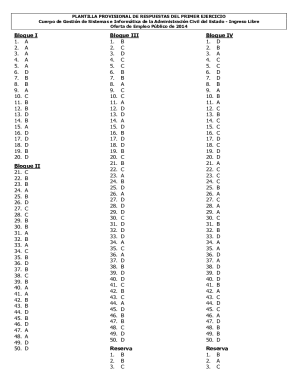 Civil Service Exam Answer Sheet