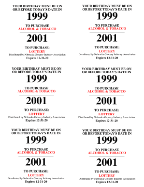 Nebraska Alcohol and Tobacco Purchase Form