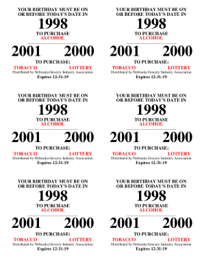 Nebraska Age Verification Form