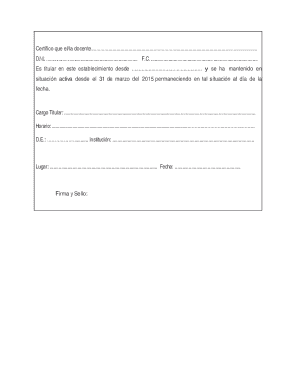 Teacher Employment Verification Certificate