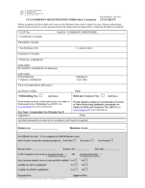 CCS Company Registration Form