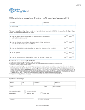 COVID-19 Vaccination Health Declaration Form